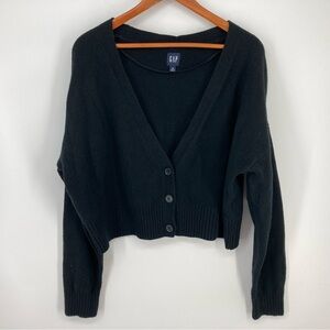 Gap Sweater Cardigan Women’s Size XL, Soft Cotton Blend, Button Up, V-Neck Black